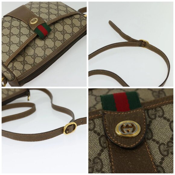 GUCCI GG Supreme Web Sherry Line Shoulder Bag PVC Beige 89 02 032 Auth 135357 - Picture 16 of 16